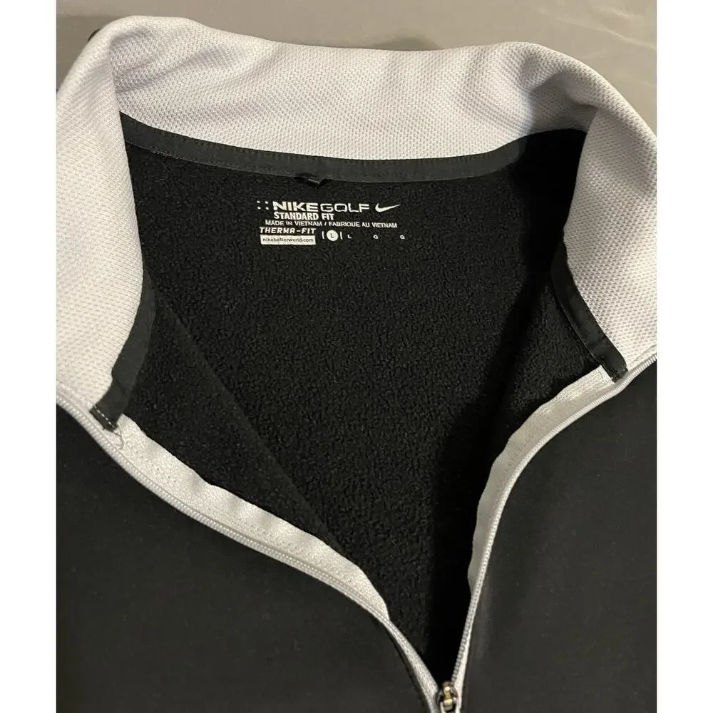 Nike Golf Therma-FIT 1/4 Zip Pullover Black White Men’s Large Excellent